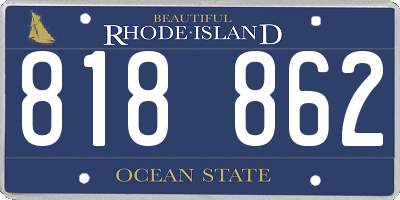 RI license plate 818862