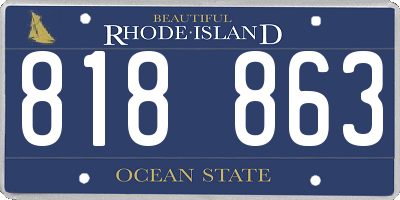 RI license plate 818863