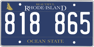 RI license plate 818865