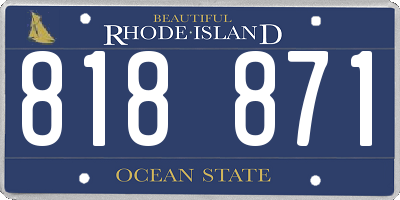 RI license plate 818871
