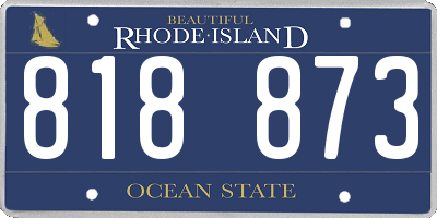 RI license plate 818873