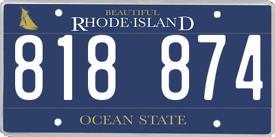 RI license plate 818874