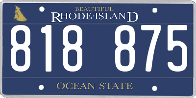 RI license plate 818875