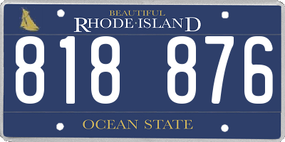 RI license plate 818876