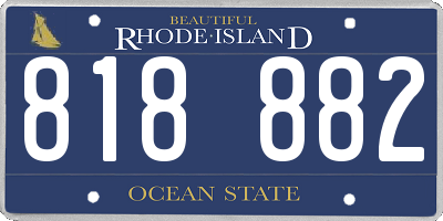 RI license plate 818882