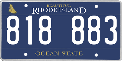RI license plate 818883