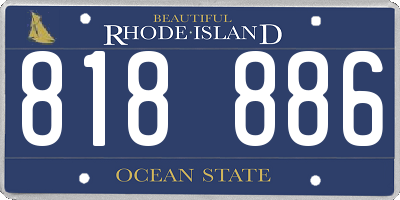 RI license plate 818886