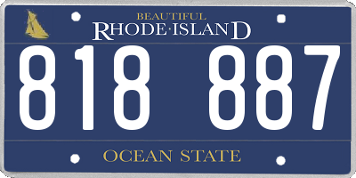 RI license plate 818887