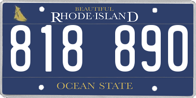 RI license plate 818890