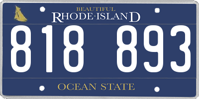 RI license plate 818893