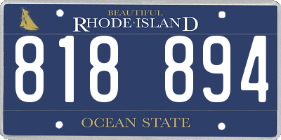 RI license plate 818894