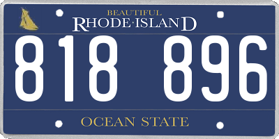 RI license plate 818896
