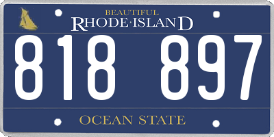 RI license plate 818897