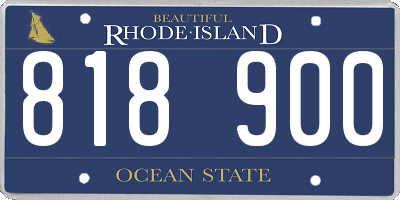 RI license plate 818900