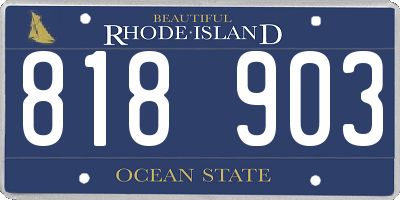 RI license plate 818903