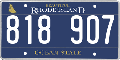 RI license plate 818907