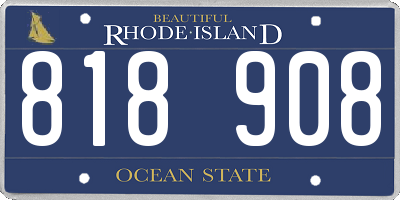 RI license plate 818908