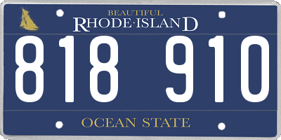 RI license plate 818910