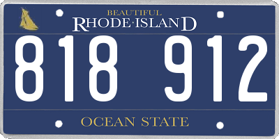 RI license plate 818912