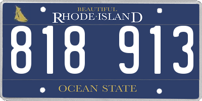 RI license plate 818913