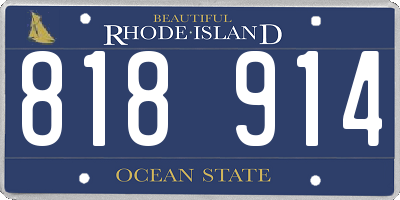 RI license plate 818914