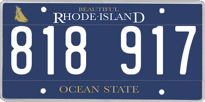 RI license plate 818917