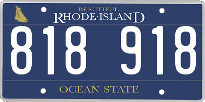 RI license plate 818918