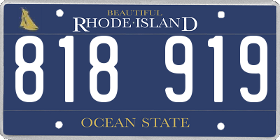 RI license plate 818919