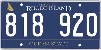 RI license plate 818920