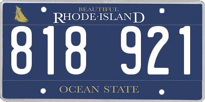 RI license plate 818921