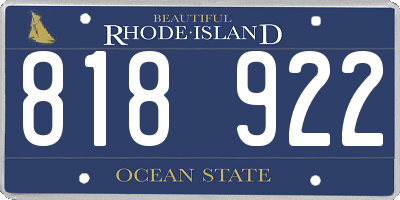 RI license plate 818922