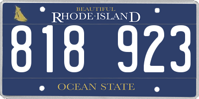 RI license plate 818923