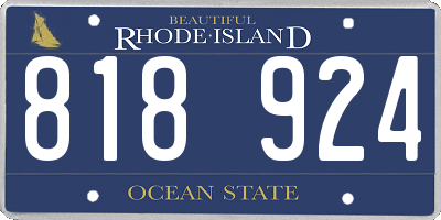 RI license plate 818924