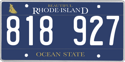 RI license plate 818927