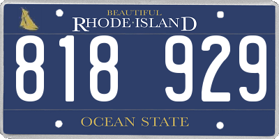 RI license plate 818929