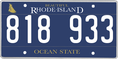 RI license plate 818933