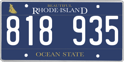 RI license plate 818935