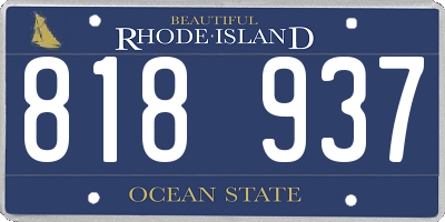 RI license plate 818937