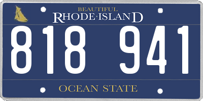 RI license plate 818941