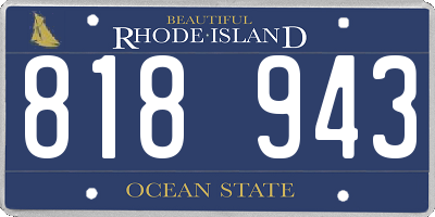 RI license plate 818943