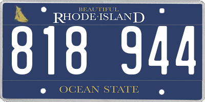 RI license plate 818944