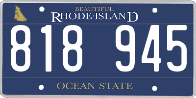 RI license plate 818945