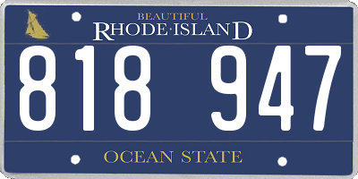 RI license plate 818947