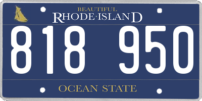 RI license plate 818950