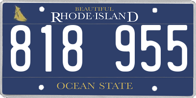 RI license plate 818955