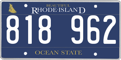 RI license plate 818962