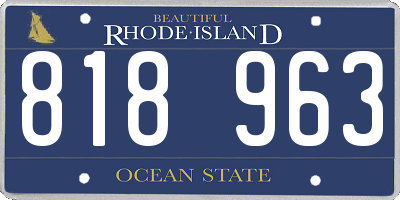 RI license plate 818963
