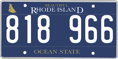 RI license plate 818966