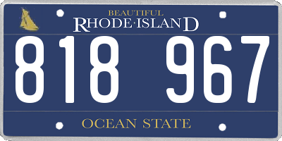 RI license plate 818967