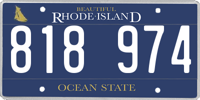 RI license plate 818974
